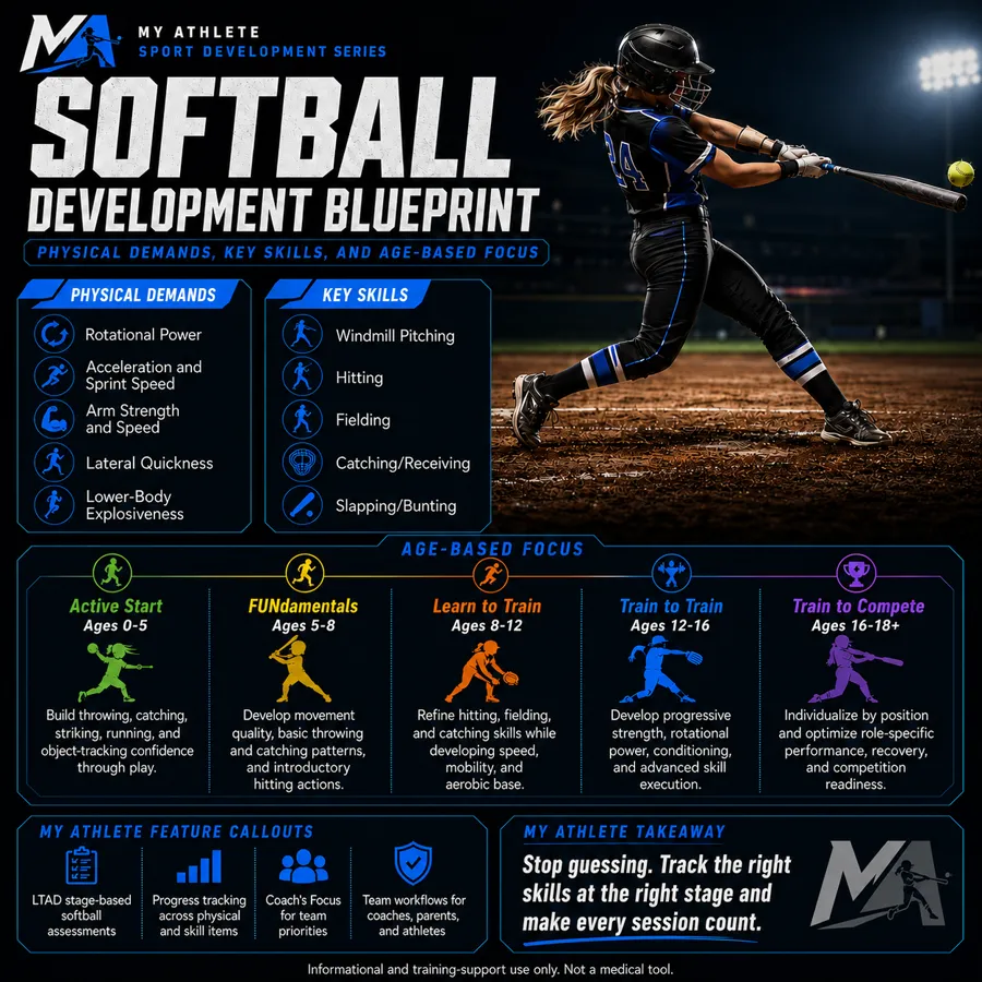 The Softball development blueprint: physical demands, key skills and focus by age